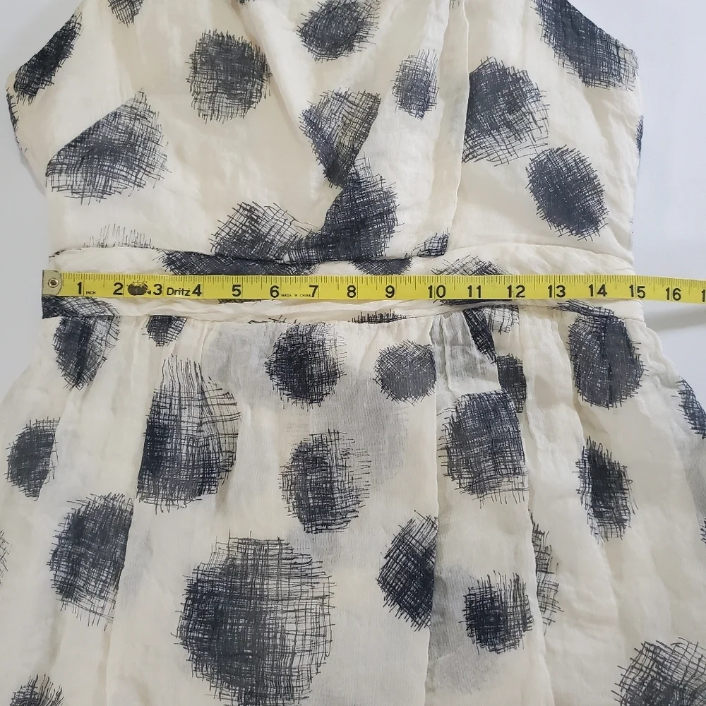 2421 * Betsey Johnson Polka Dot Sleeveless Mini Dress Black Ivory Size 10